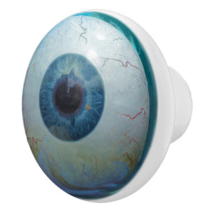 Weiß blaues Auge Creepy Eye Boy's Schlafzimmerdeko Keramikknauf