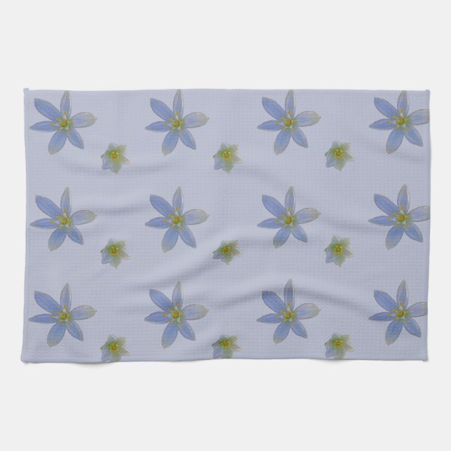 weiß blühen geschirrtuch (Horizontal)