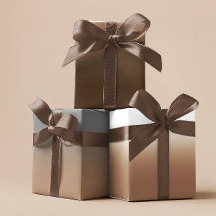 Weiß Braun Grau und Hellbraun Ombre Mix Geschenkpapier Set