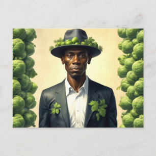Weiß Brussels Sprouts Man Postkarte