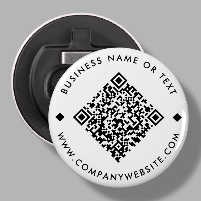 Weiß | Business Custom QR Code Flaschenöffner (Von Creator hochgeladen)