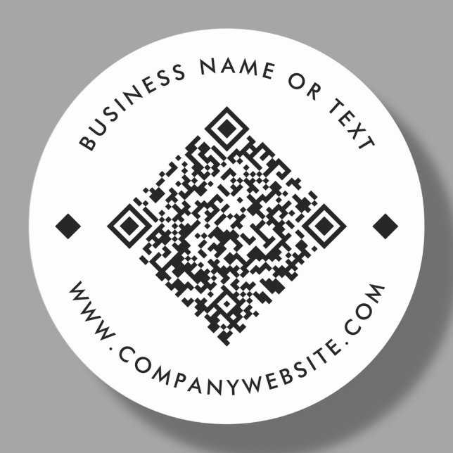 Weiß | Business Custom QR Code Runder Aufkleber (Von Creator hochgeladen)