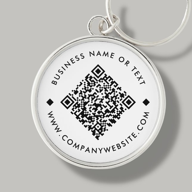 Weiß | Business Custom QR Code Schlüsselanhänger (Von Creator hochgeladen)