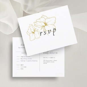 Weiß   Chic Floral Wedding RSVP Postcard Postkarte