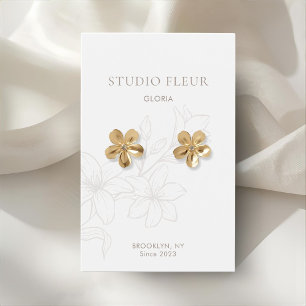 Weiß Chic Minimalistisch Floral Earring Display