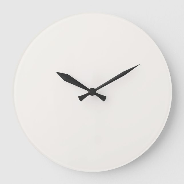 weiß, creme, ecru, warm weiß große wanduhr (Vorderseite)