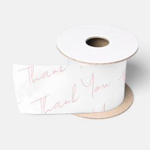 Weiß Danke, Ribbon mit rosa Kalligraphie Satinband