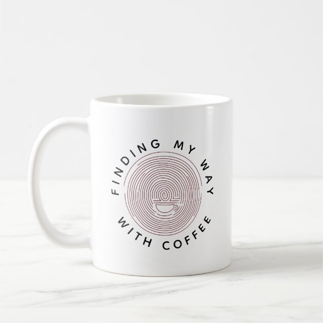Weiß den Weg mit Kaffee finden Kaffeetasse (Links)