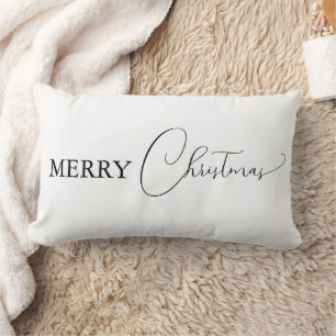 Weiß, einfach, modern, froh Weihnachten Custom Lendenkissen
