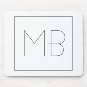 Weiß elegant Einzigartig Mit Monogramm Mousepad