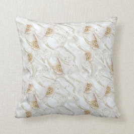 Weiß-Elfenbeinsilk und Elfenbeinmeisterpearls Kissen