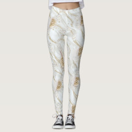 Weiß-Elfenbeinsilk und Elfenbeinmeisterpearls Leggings
