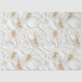 Weiß-Elfenbeinsilk und Elfenbeinmeisterpearls Seidenpapier