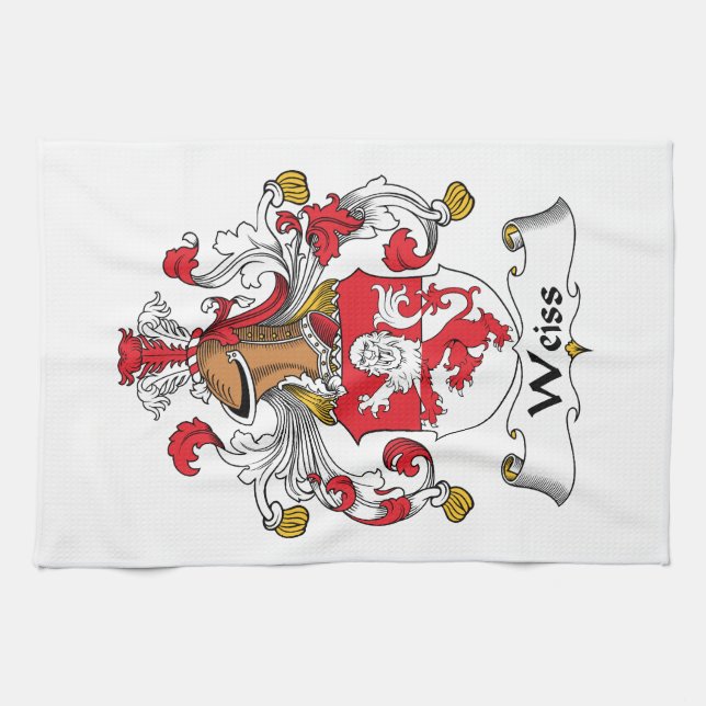 Weiss Familienwappen Handtuch (Horizontal)