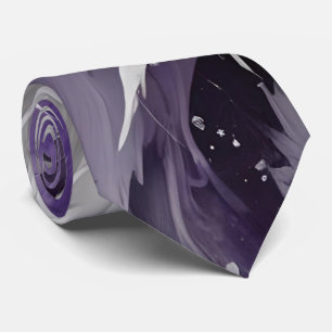 Weiß Fedrig und Violett Krawatte