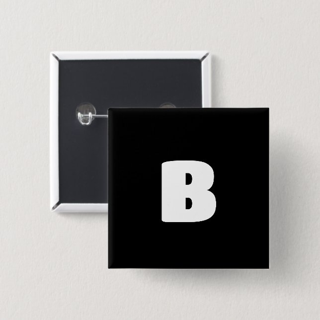Weiß fett zuerst auf schwarz button (Vorne & Hinten)