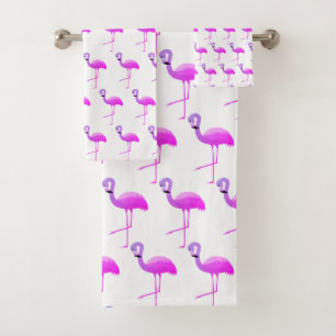WEISS FLURO FLAMINGO PATTERN BADEZIMMER TOWEL SET