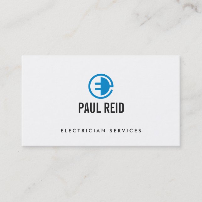 Weiß für Elektrische Logos Visitenkarte (Vorderseite)