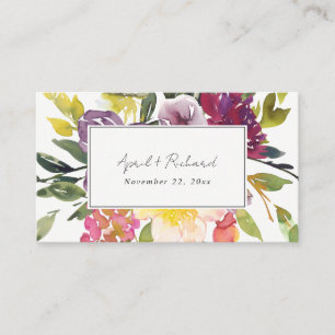 WEIß GELB ROSIG BURGUND FLORAL HOCHZEITSWEBSITE VISITENKARTE