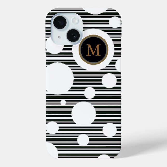 weiß gepunktet und personalisiert gestreift Case-Mate iPhone hülle (Rückseite)