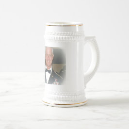 Weiß/Gold 22oz, Stein Bierglas