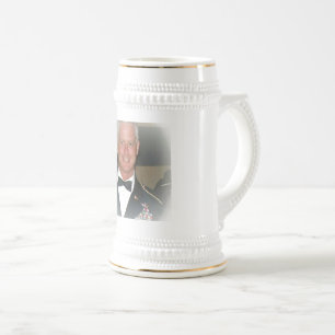 Weiß/Gold 22oz, Stein Bierglas