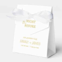 Weiß & Gold Elegante am Abend vor der Hochzeit Geschenkschachtel