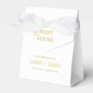 Weiß & Gold Elegante am Abend vor der Hochzeit Geschenkschachtel