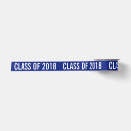 Weiß-graduierte Klasse von Typografie-Marine-Blau Satinband
