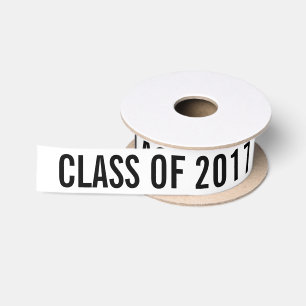 Weiß-graduierte Klasse von Typografie-Schwarzem Satinband