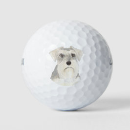 Weiß & Grau Schnauzer Golfball