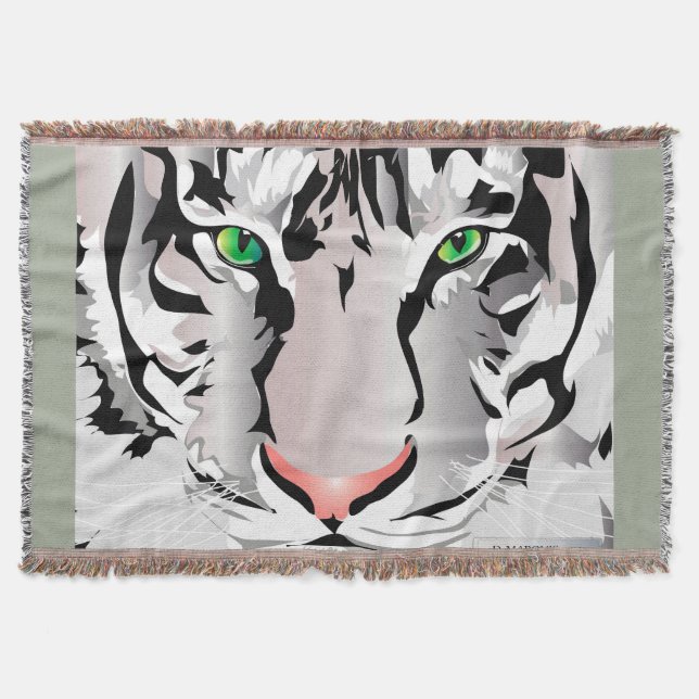 WEISS/GRAUTIS TIGER DURCHSCHNITT BLANKET DECKE (Vorderseite)