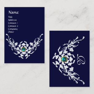 WEISS GRIFFINS AQUAMARINE GEMSTONE MONOGRAM Blau Visitenkarte