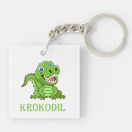 weiß grün Krokodil Cartoon Schlüsselanhänger