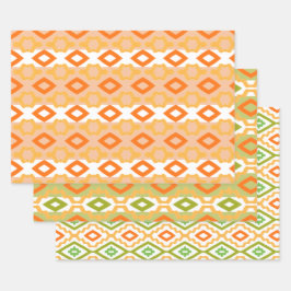 Weiß grün und orange geschenkpapier set