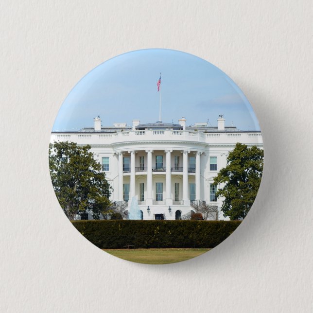 Weiß Haus vom Rasen Button (Vorderseite)