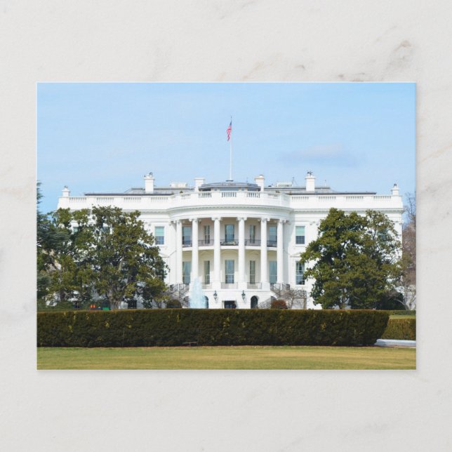 Weiß Haus vom Rasen Postkarte (Vorderseite)