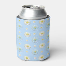 Weiß & hellblau Daisy Muster Dosenkühler
