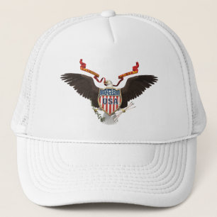 Weiß-Hut Amerikaner-Eagles USA Truckerkappe