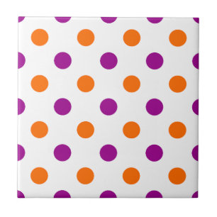 Weiß Lila Orange Punkte Muster Fliese