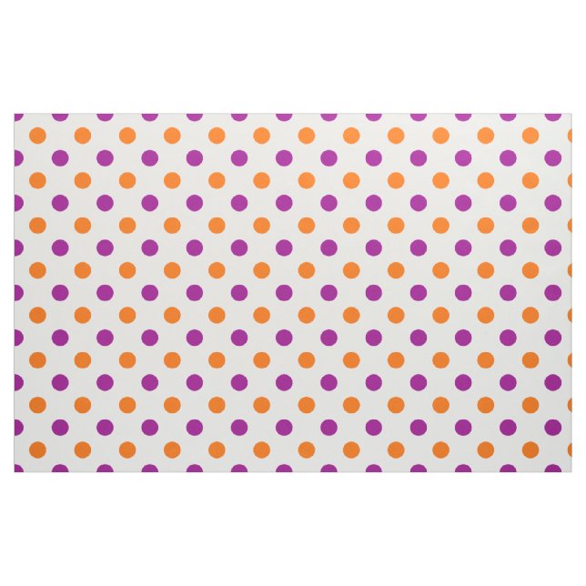 Weiß Lila Orange Punkte Muster Stoff (Fat Quarter (45,7 x 55,9 cm))