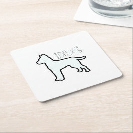 Weiß Logo des Hundes Rechteckiger Pappuntersetzer