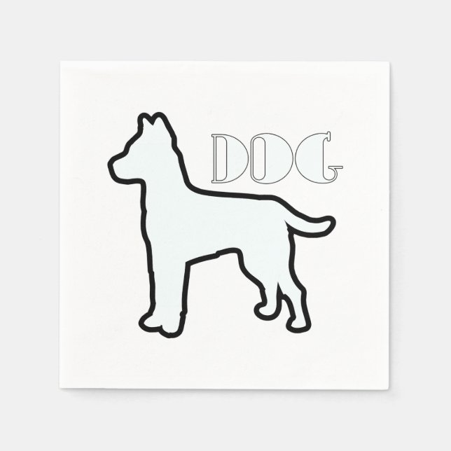 Weiß Logo des Hundes Serviette (Vorderseite)