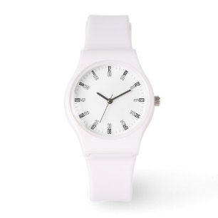 Weiß Minimalistisch mit einzigartigem numerischem  Armbanduhr