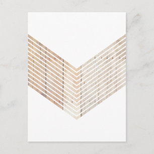 Weiß Minimalistisch Zickzack mit Holz Postkarte