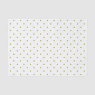 WEISS MIT BALKLEIN GRÜNE POLKA-PUNKTE SEIDENPAPIER