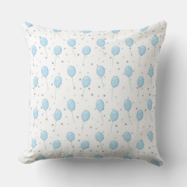 WEISS MIT BLAUEN BABY BALLOONS KISSEN