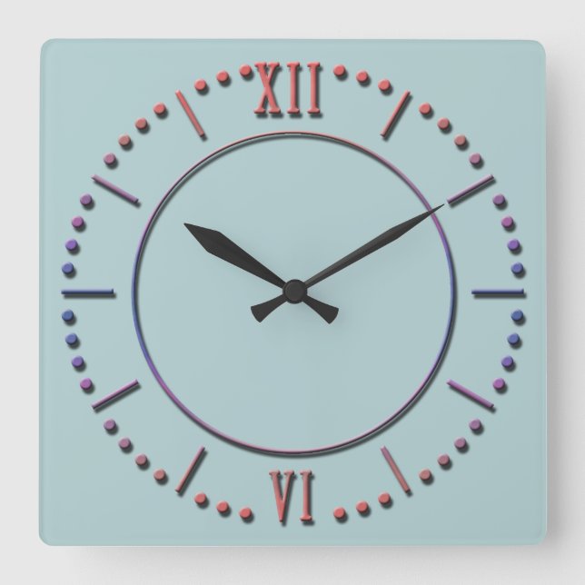 Weiß mit blauen Nashornsteinen, große Uhr (Vorderseite)