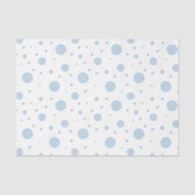 Weiß mit blauen Punkten Seidenpapier (Vorderseite)
