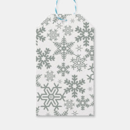 WEISS MIT BLAUEN WINTERSCHNEEFLÖCKCHEN GESCHENKANHÄNGER